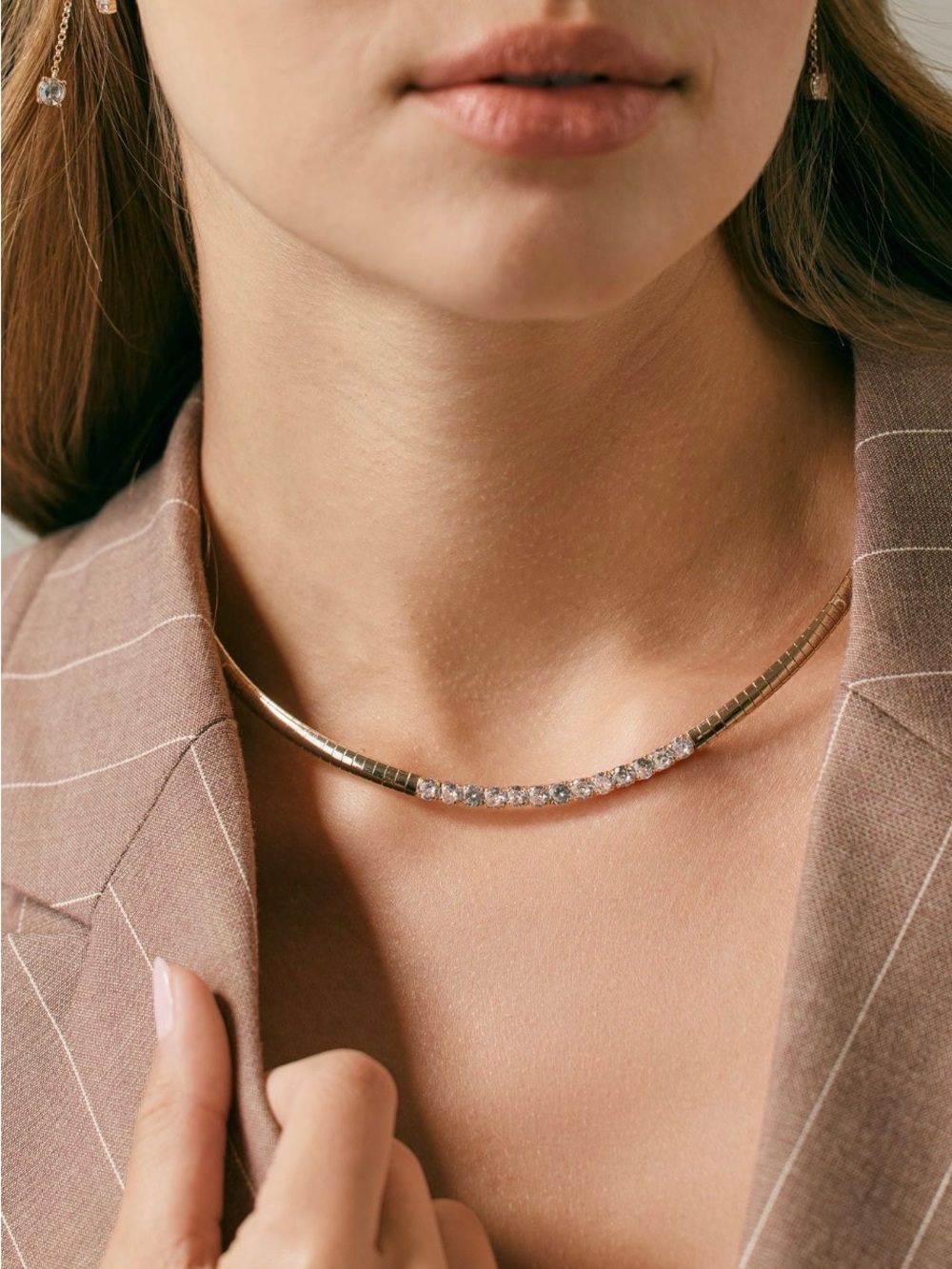 NWT Anthropologie Gold Plated Snake Chain Necklace